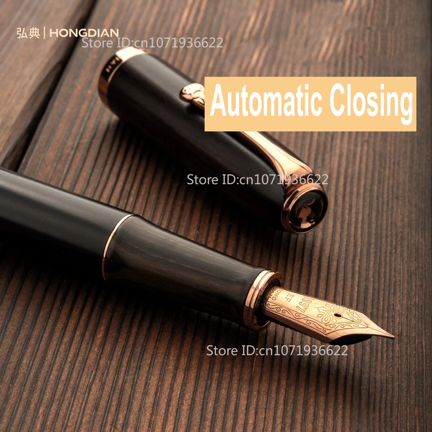 Hongdian a10 log fountain pen magnetic cap premium wood calligraphy ef f nib for writing practice & gifts office