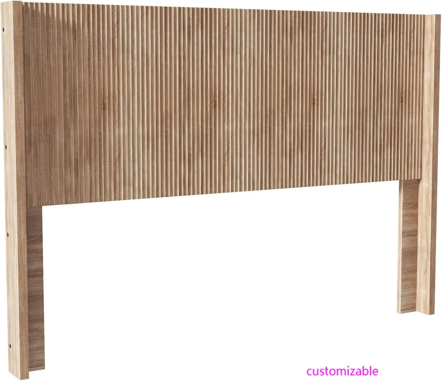 King size fluted headboard only - wall mount wood rustic & modern farmhouse,boho,fluted panel - united states