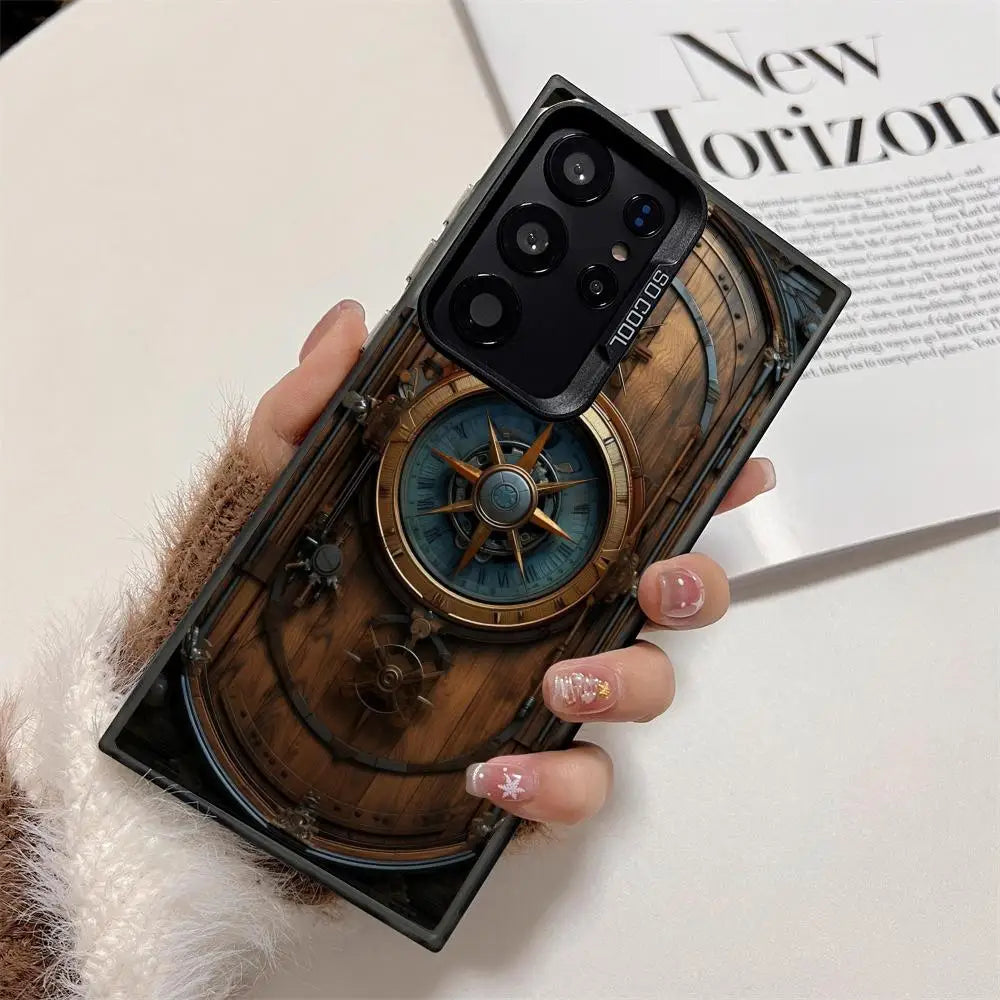 Wooden board case for galaxy s25 s24 s23 s22 s21 s20 ultra/ fe/plus shock-proof rear cover anti-fingerprint