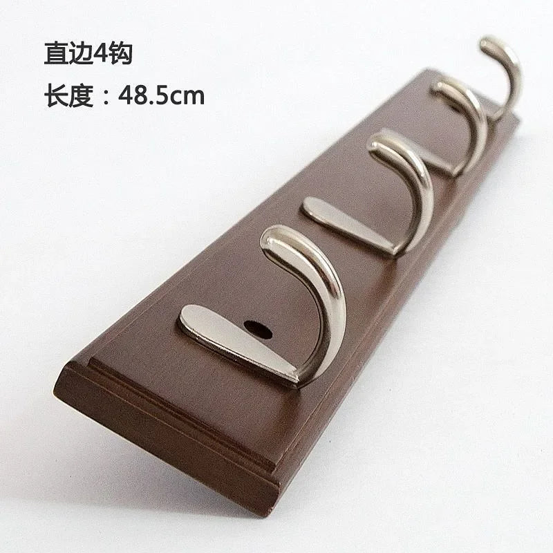Simple bamboo wooden hanging clothes hook wall decoration fitting room hangers entrance door hats keys goods storage