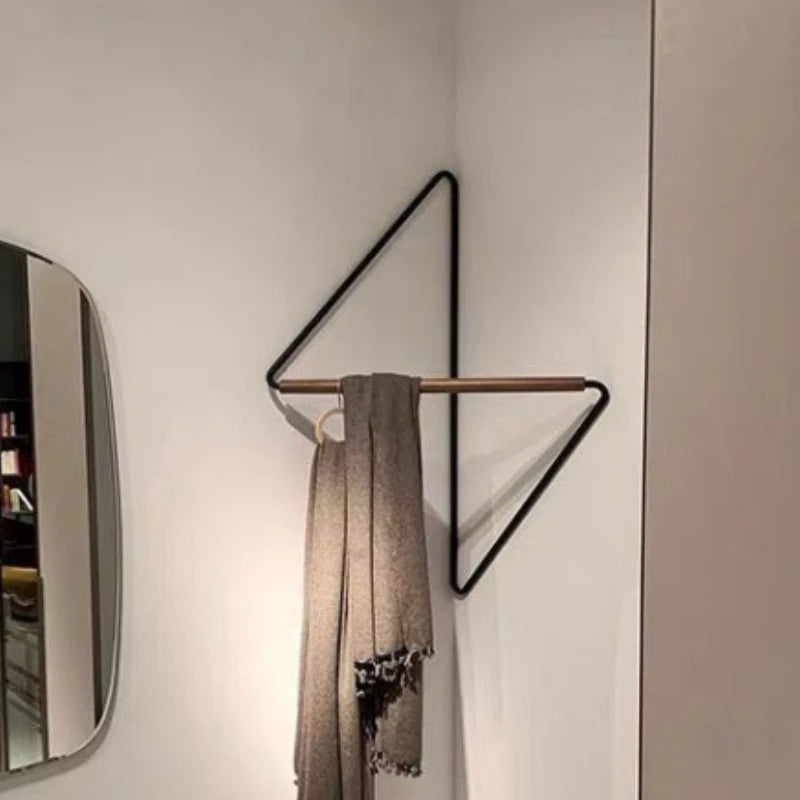 Nordic wood wall hanger clothes rack corner hat decoration organizer portable storage furniture
