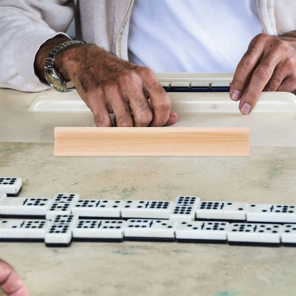 20pcs wooden letter base multifunctional domino holder mexican train stand board game tray card display rack durable