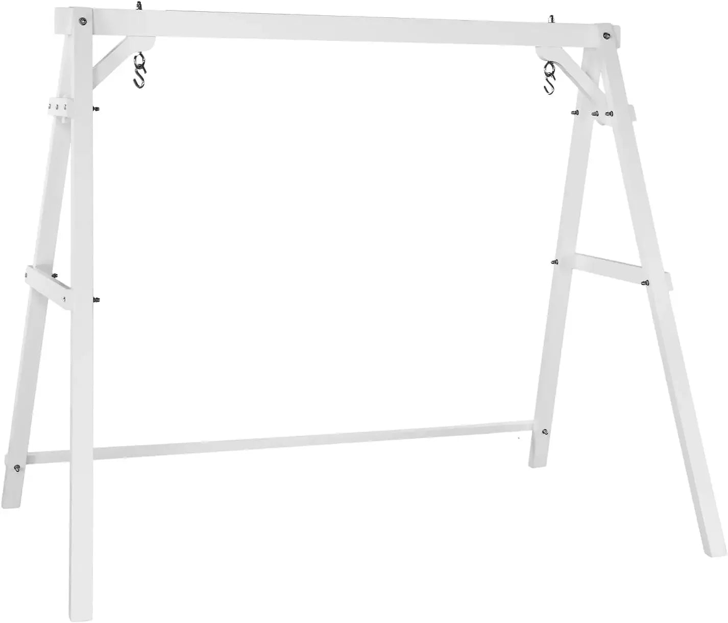 Heavy duty 660 lbs wooden swing frame with extra bottom connection board upgraded a-frame porch bench stand for outdoor