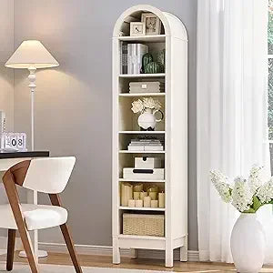 71’’ tall arched bookshelf 8 tiers arch bookcase with storage modern farmhouse book shelf adjustable shelves wood