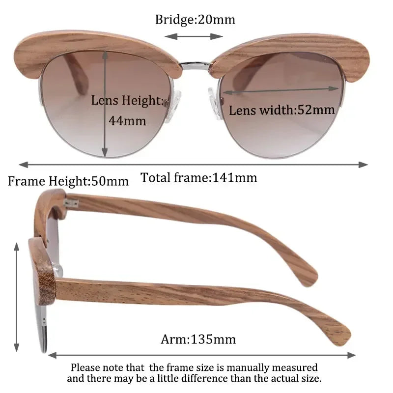 Shinu brnad half wooden frame sunglasses women men fashion eyewear uv400 mirror glasses cr39 resin lenses occhiali da
