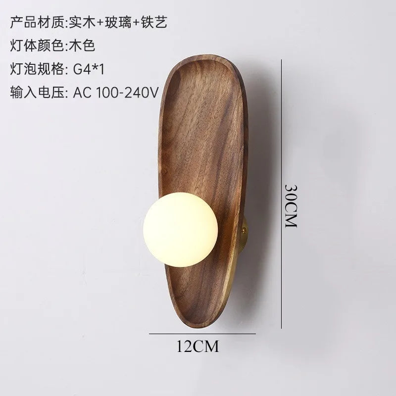Natural wooden wall lamps home decorations art vintage retro lighting fixtures g4 bedroom living room corridor aside