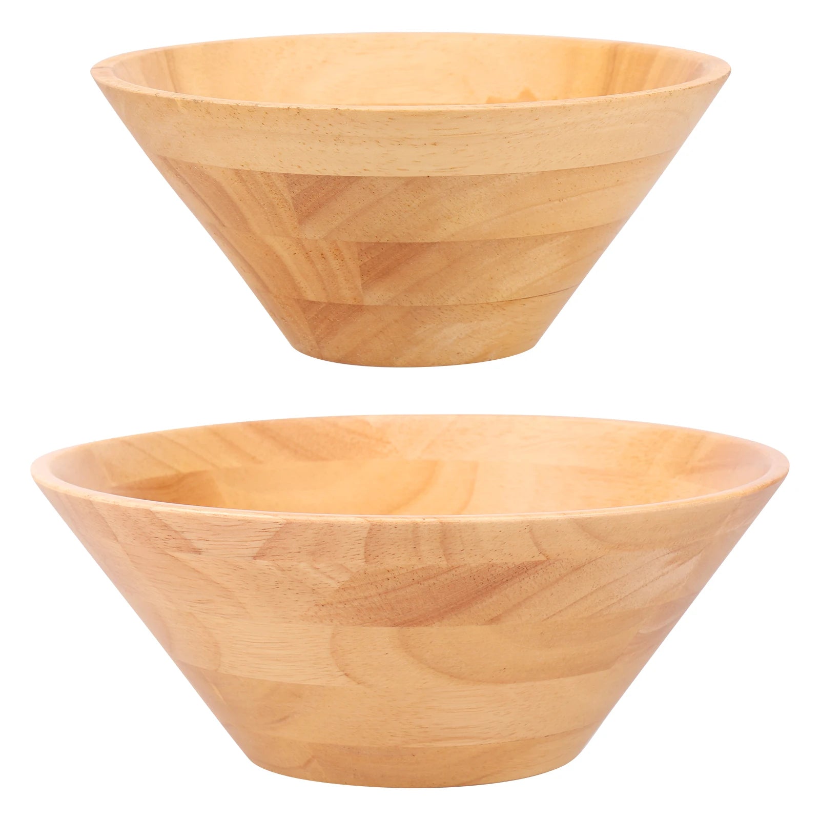 Japanese wooden bowls salad bowl multipurpose soup solid wood retro medium and large noodles pasta ramen - 2pcs / china