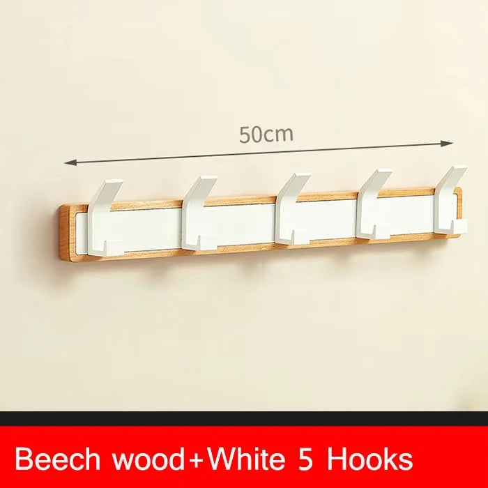 Walnut coat wall hook hanging rack for bathroom kitchen bedroom hallway hooks clothes holder - 5row hook