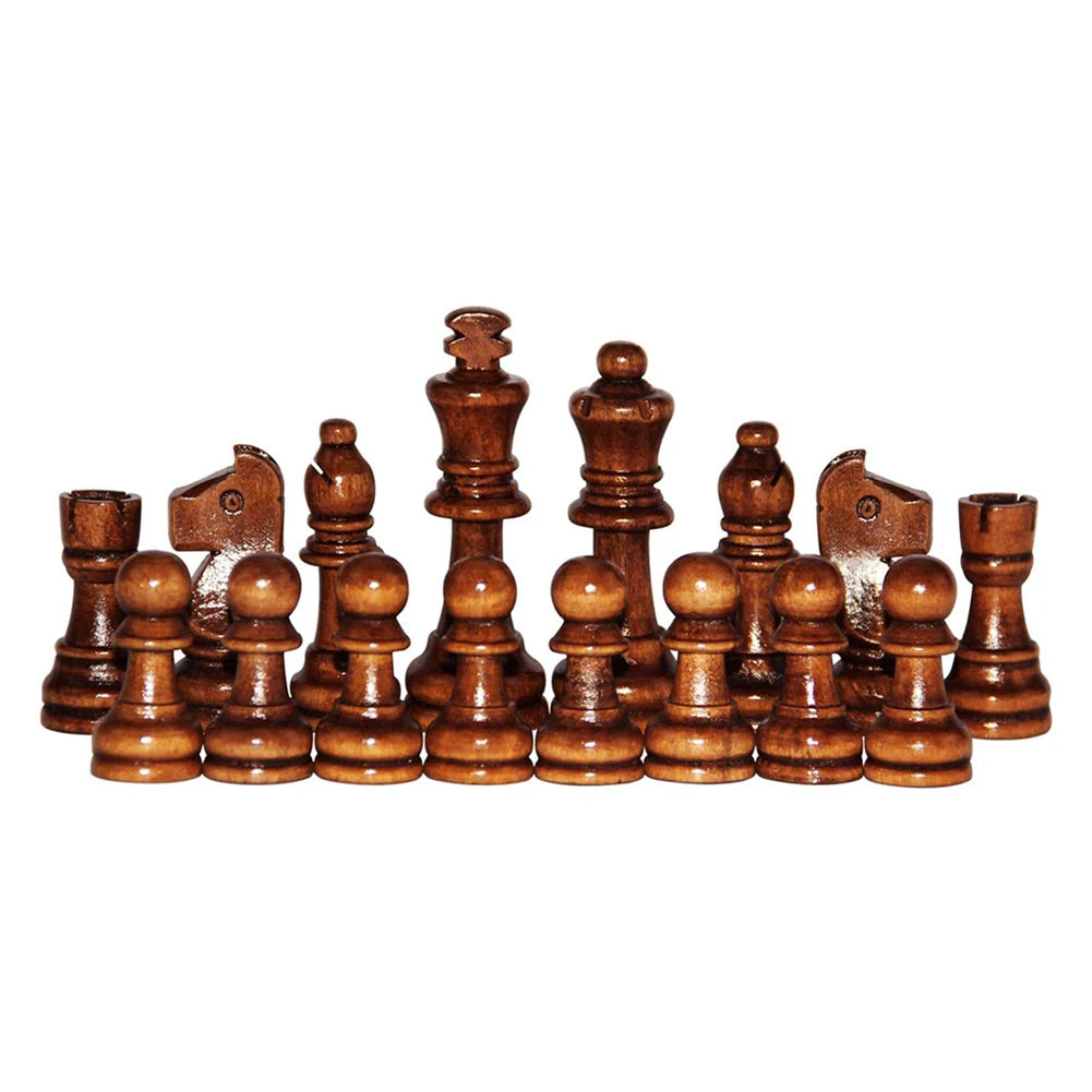 Wooden chess game pawns standard tournamen staunton 32pcs figurine pieces 2.2in king figures for board