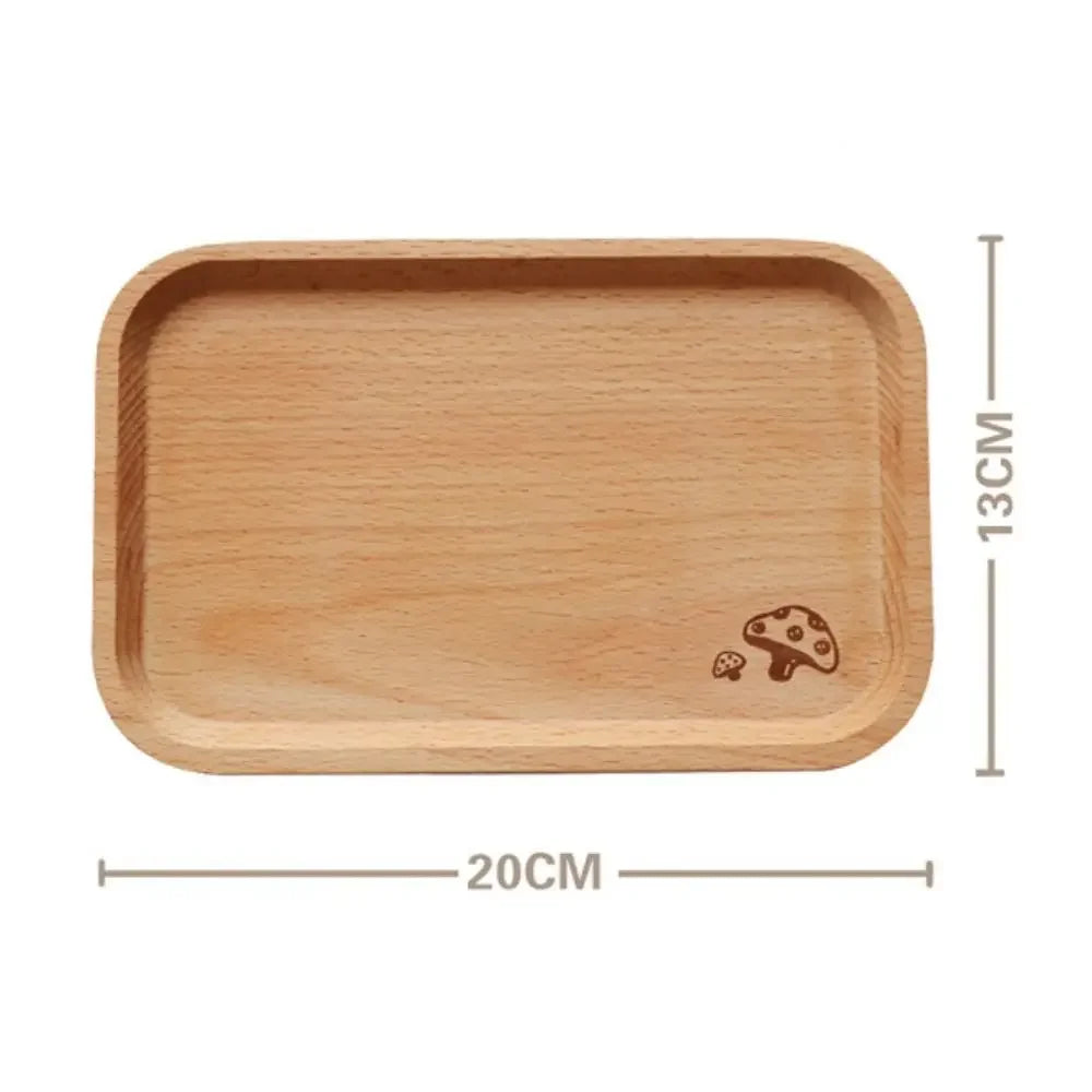 Wood plate cute cartoon cat bear solid fruit dishes tea tray dessert dinner tableware for serving kids baby - united