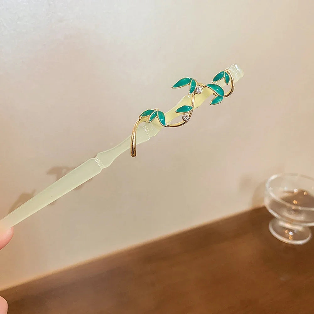 Chinese hair sticks bamboo shaped wooden hairpins girls hanfu party accessories vintage bun forks chopsticks jewelry