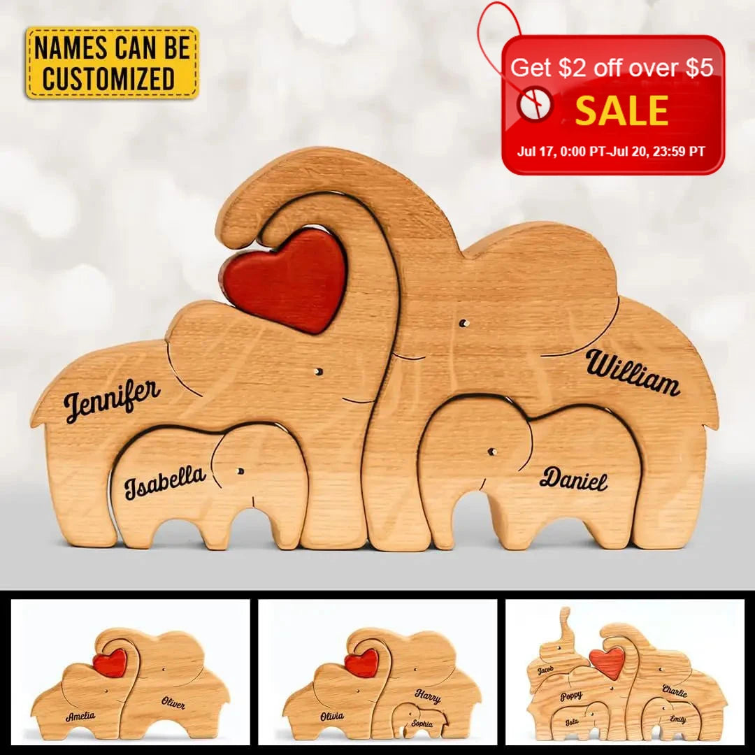 personalized-elephant-family-wooden-puzzle-love-animal-wood-puzzle-custom-family-name-sculpture-free-engraving-decor-gifts