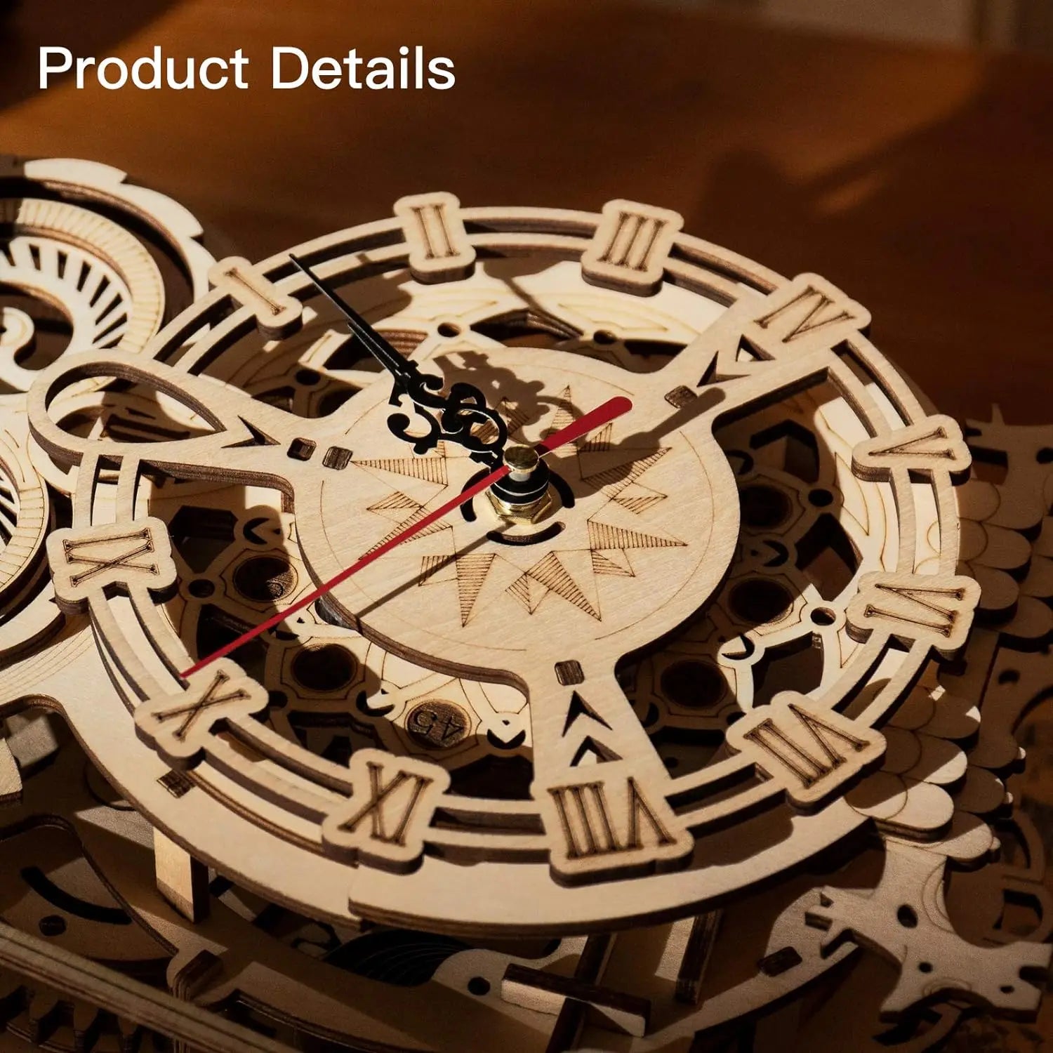 Robotime rokr 3d wooden puzzle owl clock model building kit toys for children kids boys lk503