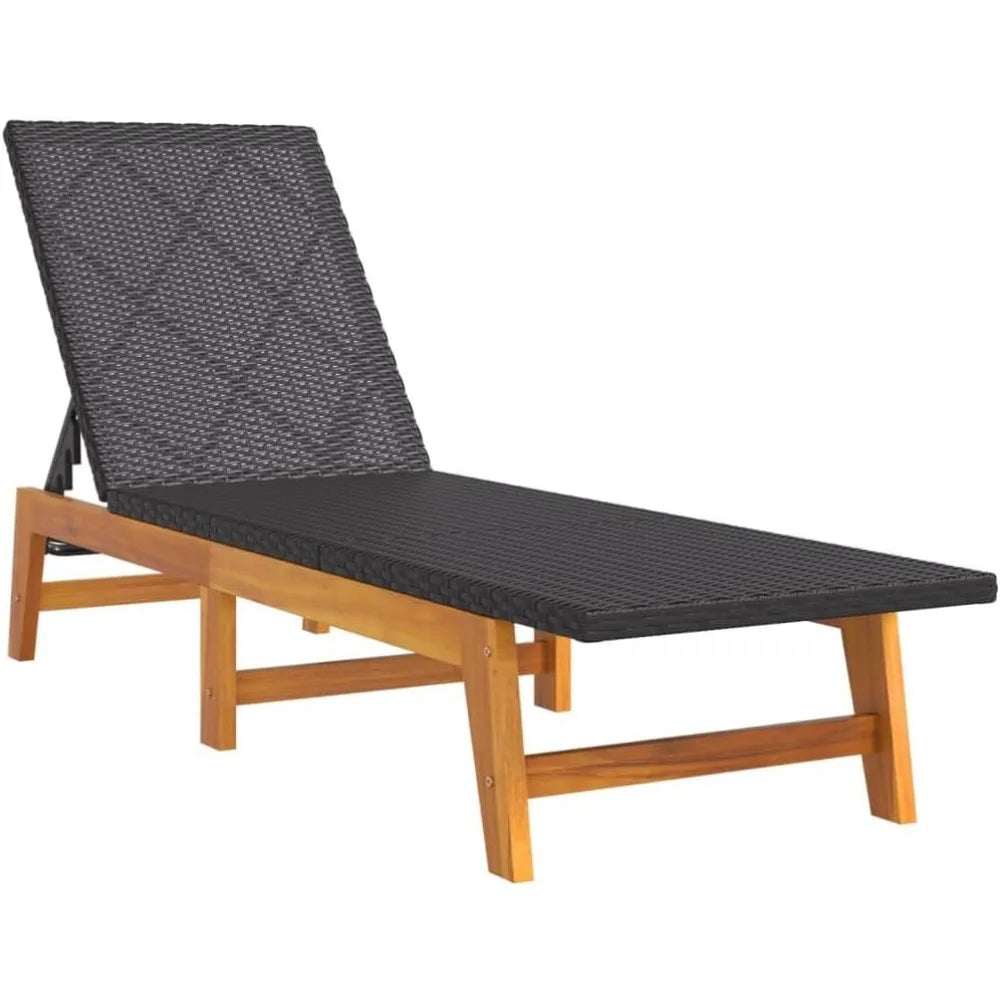 Sun lounger with table tanning chair backyard furniture patio daybed sofa pool suitable for beach lawn poolside garden