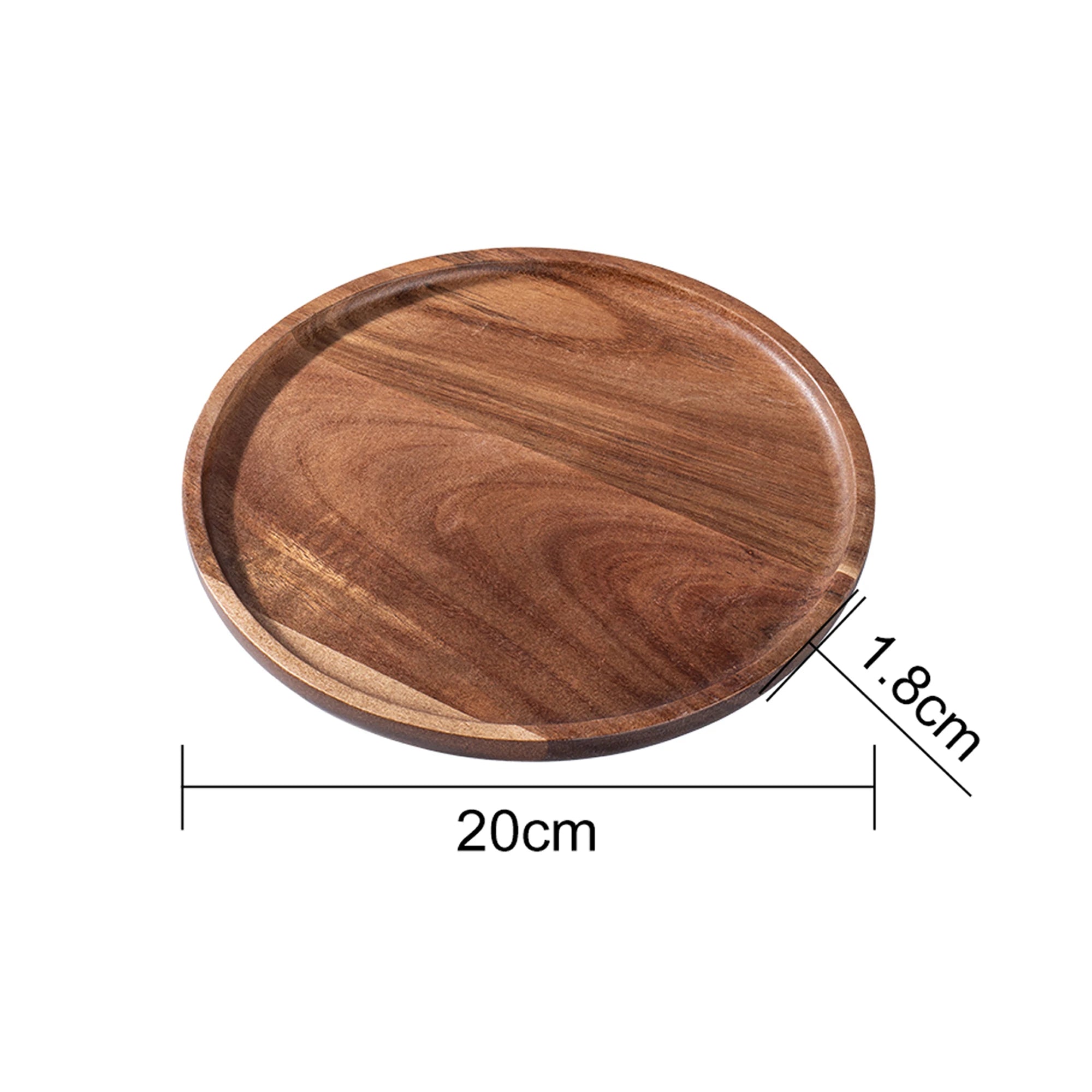 12.5/15/20/25/30cm round serving platter tray acacia wood pizza salad plate fruit dessert bread cake container snacks