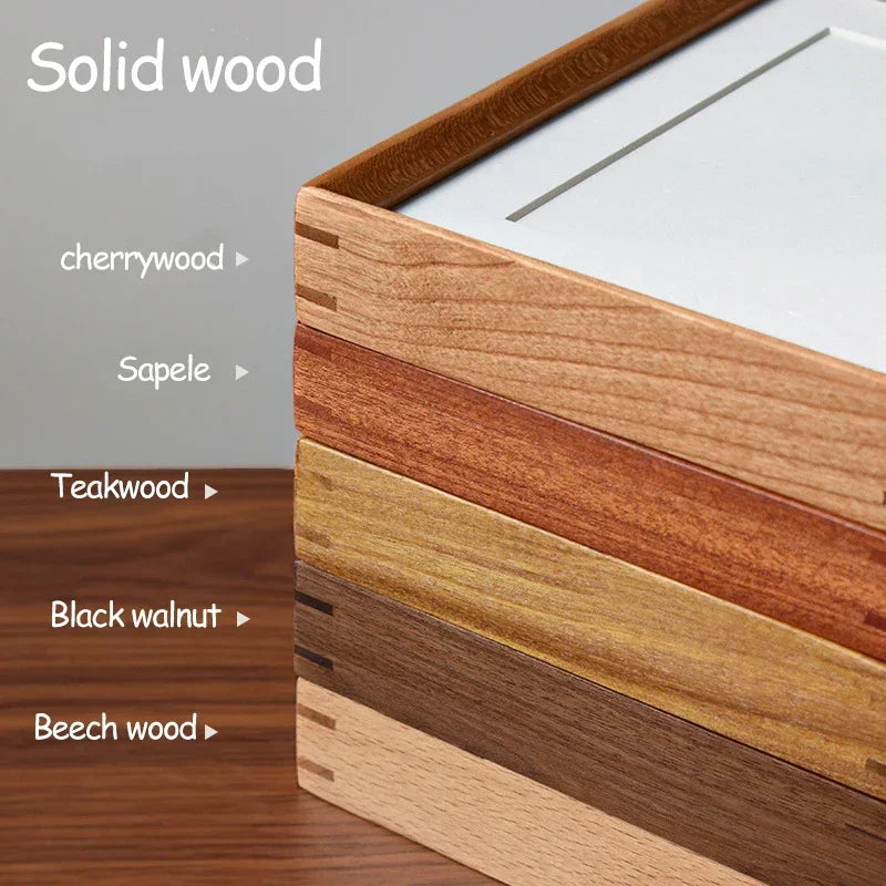 Solid wood picture frame decor honors certificate square high-grade black walnut photo gift 20x20 cm 25x25cm