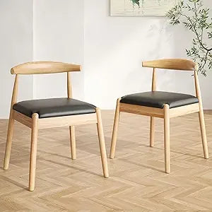 Dining chairs set of 2 mid century modern kitchen & room for room,dining table with solid wood leg - united states / pu