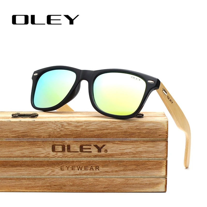 Oley original design bamboo natural wooden handmade sunglasses men polarized eyewear sun glasses for women customizable