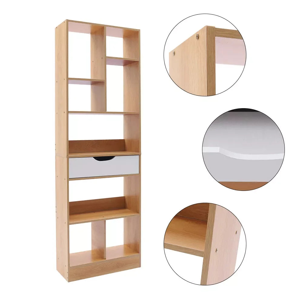 Wood storage organizer bookcase 8 shelves cube home office display bookshelf color cabinet - united states