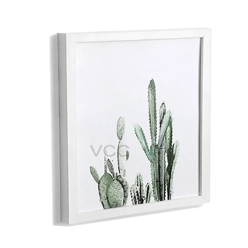 Wooden nature square picture frame,plexiglass include poster photo frames for wall hanging frame 30x30 35x35cm - white
