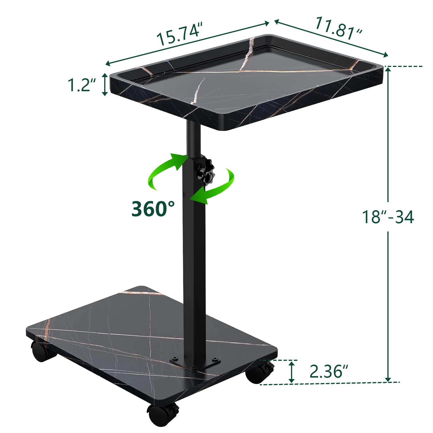 Wooden sofa corner table for living room bedroom movable small c-shape lifting side bedside laptop desk