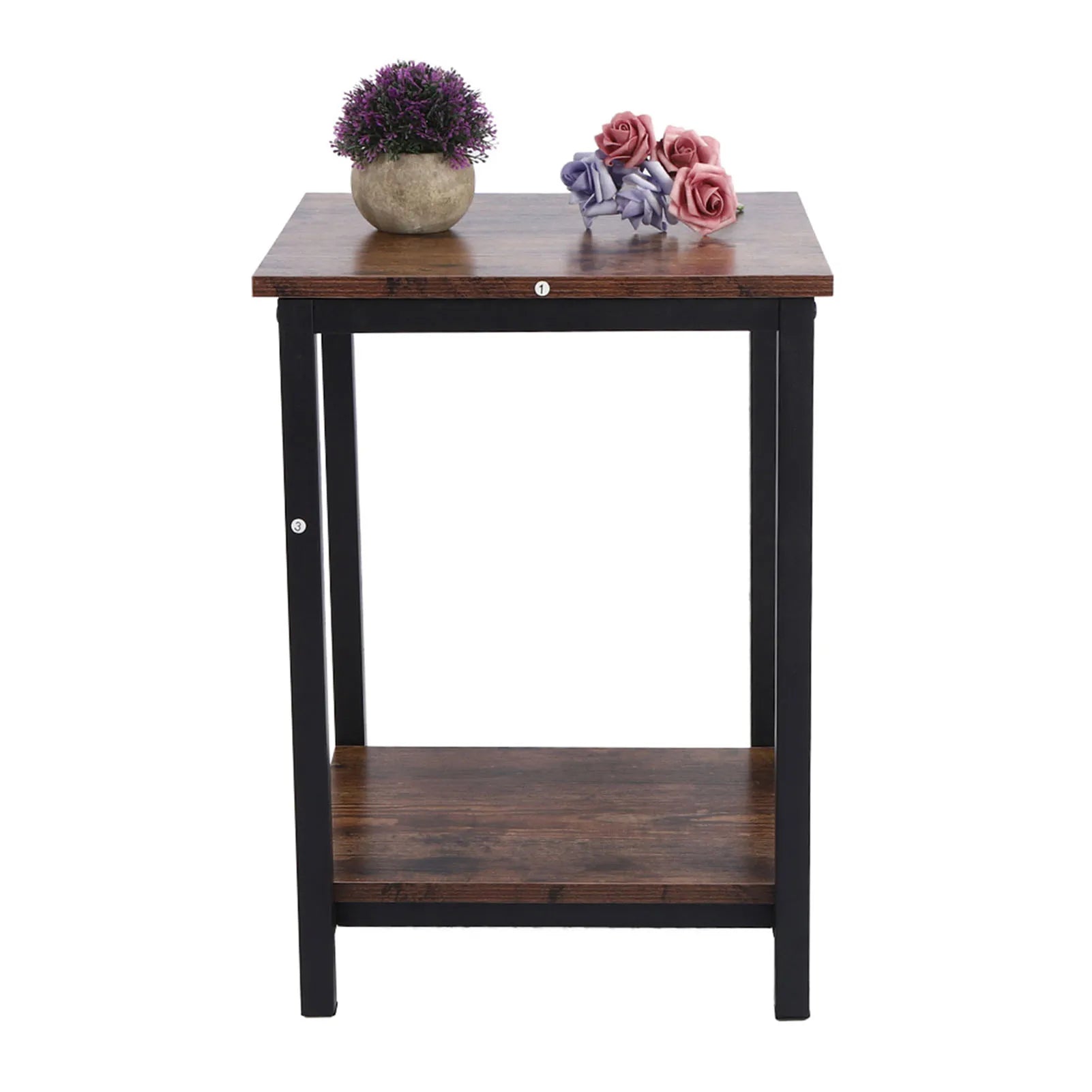 Simple double layer storage cabinet side industrial coffee end table for living room bedroom rustic household supplies