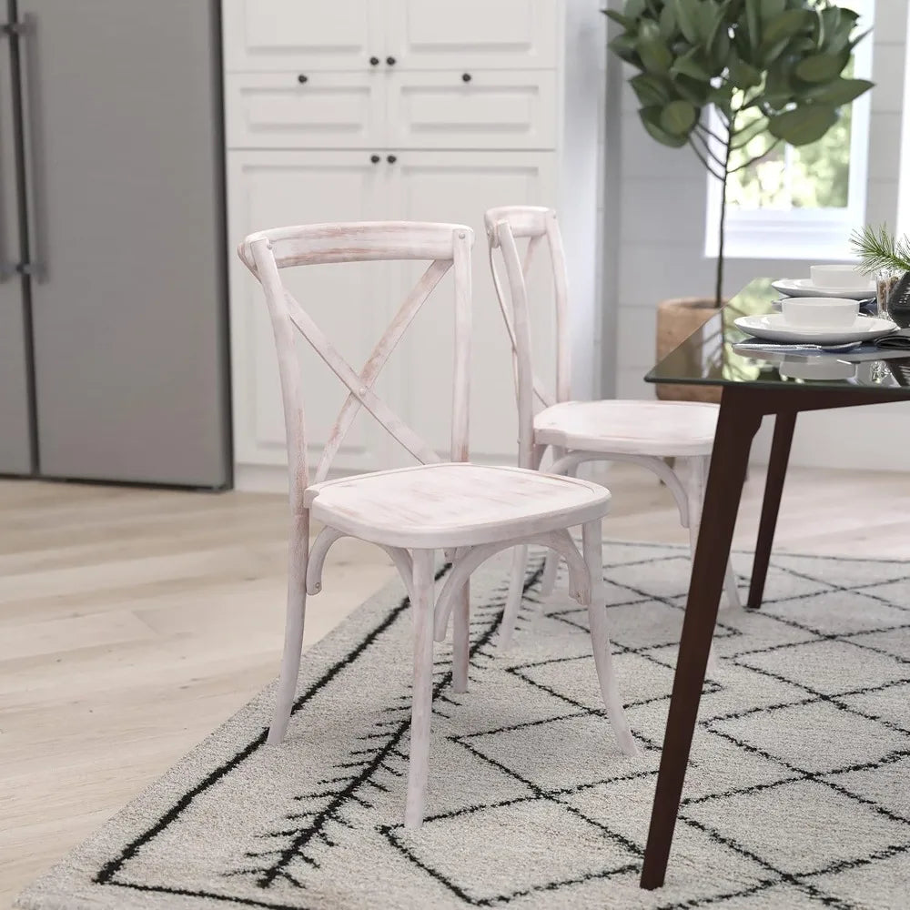 Back bistro style wooden dining chair for kitchens and rooms high-back wood stackable kitchen - lime wash / united