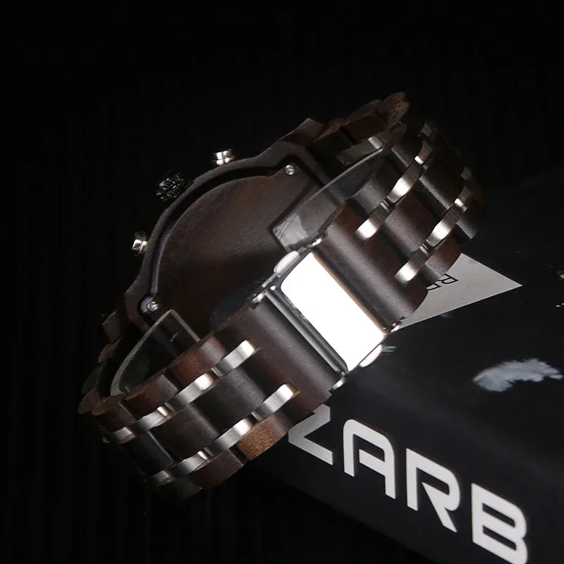 Premium fashion wood watch men top brand sport watches mens clock chronograph quartz wooden wristwatch