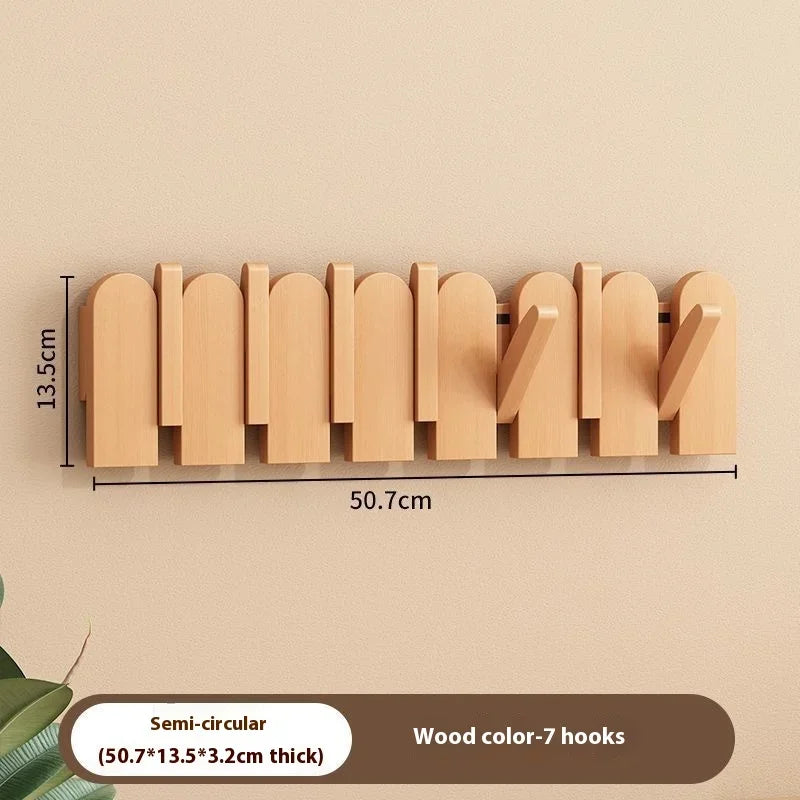 Wooden piano key coat hooks - wall mounted entryway hangers for door & foyer - creative organizer keys clothes - r5