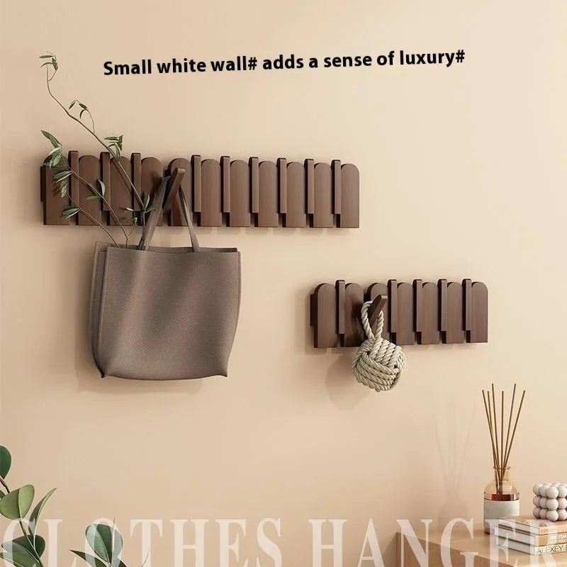 Wooden piano key coat hooks - wall mounted entryway hangers for door & foyer - creative organizer keys clothes