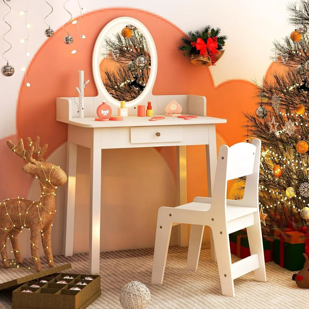 kids-vanity-girls-vanity-set-with-mirror-and-stool-and-lights-drawer-jewelry-rack-2-in-1-wooden-princess-makeup-desk-dressi