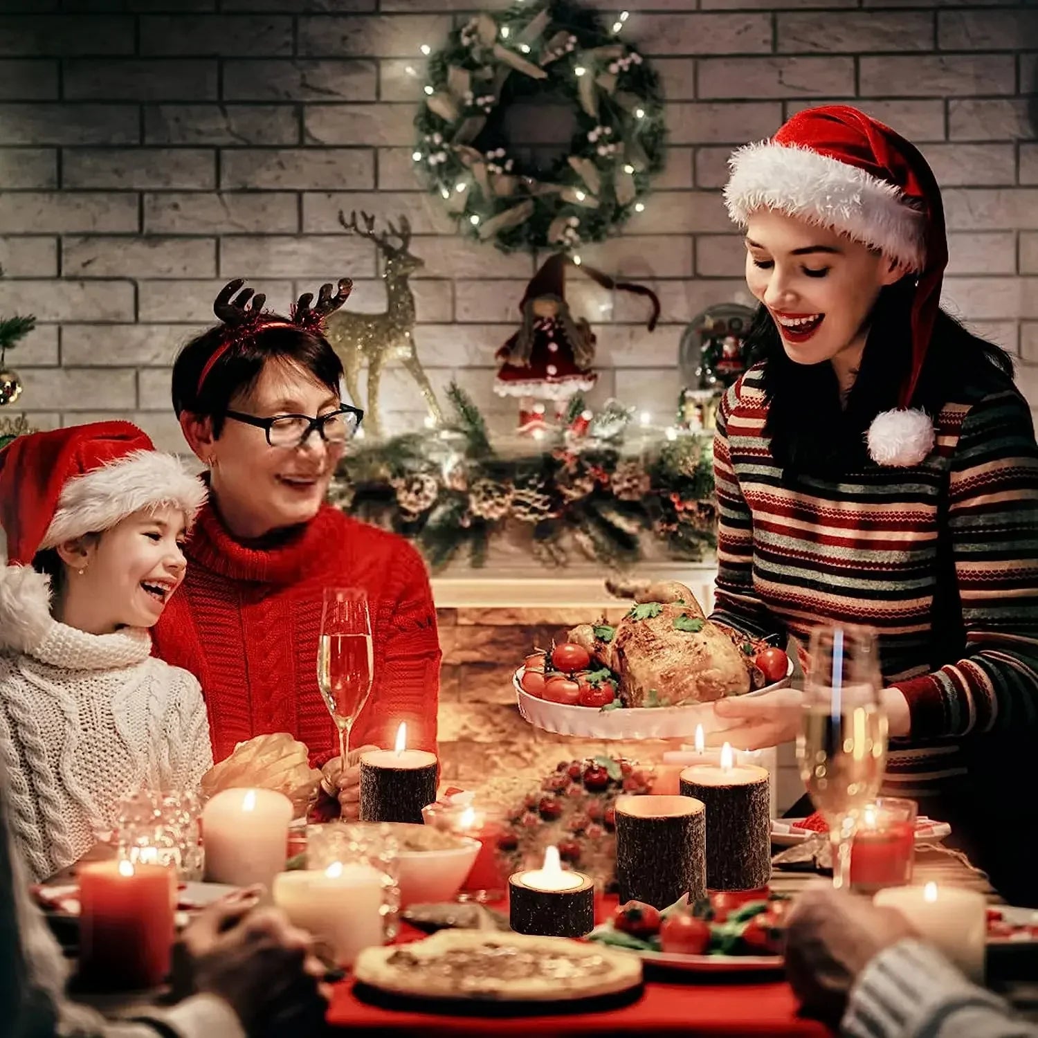 12/24pcs tea light candle holders wooden votive tealight holder candlestick wedding centerpieces home christmas party