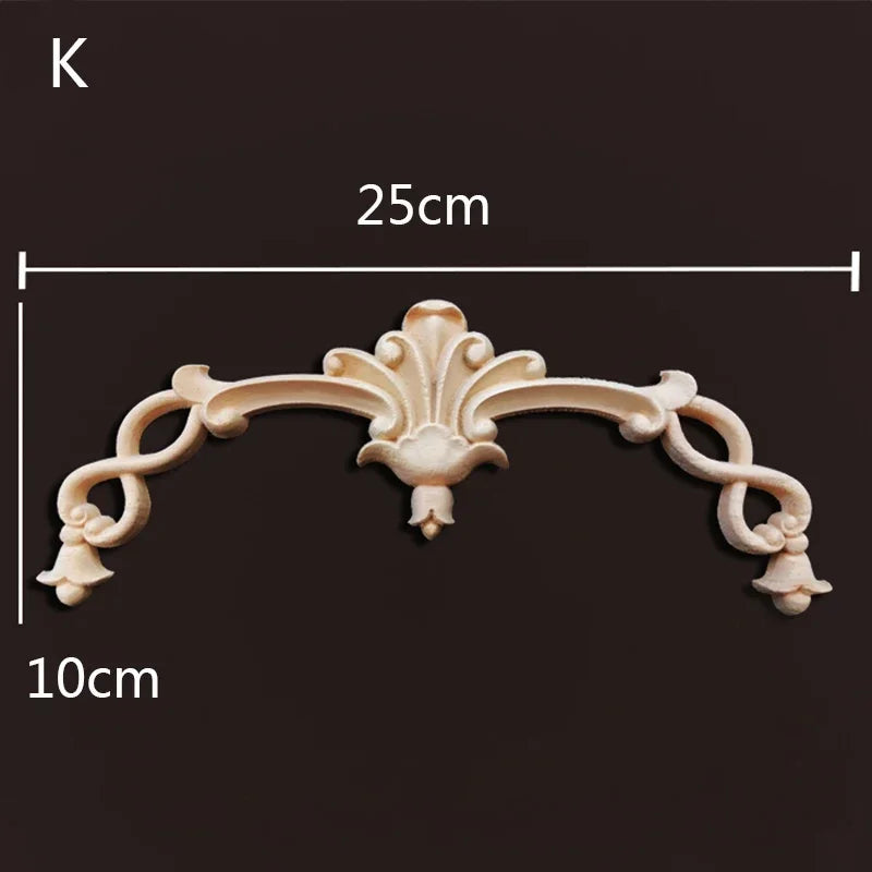 Europe wood appliques molding decals for furniture home decor carving onlays flower background wall decoration