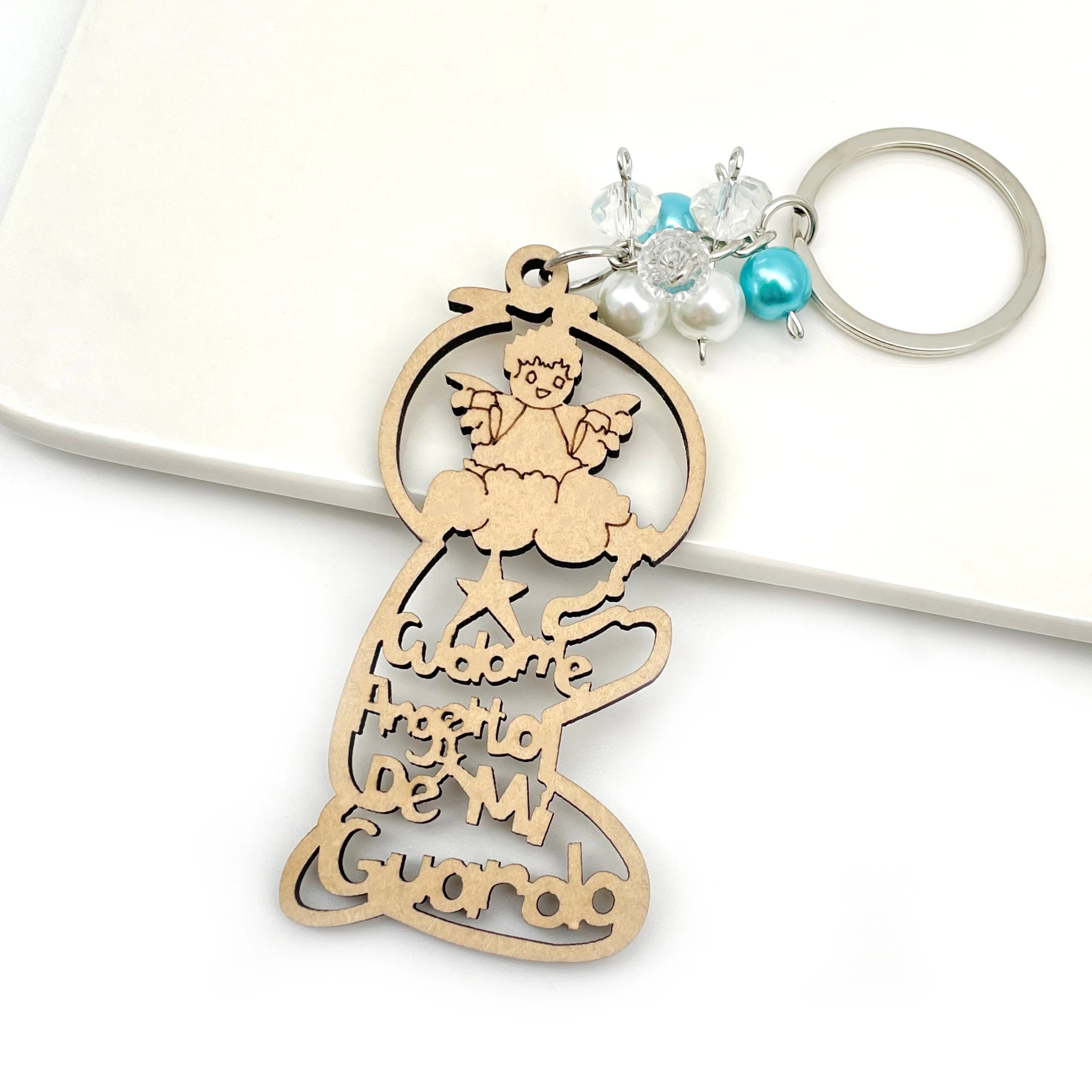 12pcs baptism guardian angel boy wood keychain recuerdos de bautizo first communion christening favor - united states
