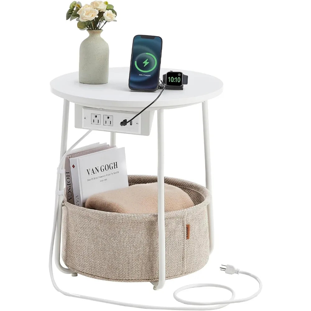 vasagle-side-table-with-charging-station-round-end-table-with-fabric-basket-nightstand-with-power-outlets-usb-ports-for-livi