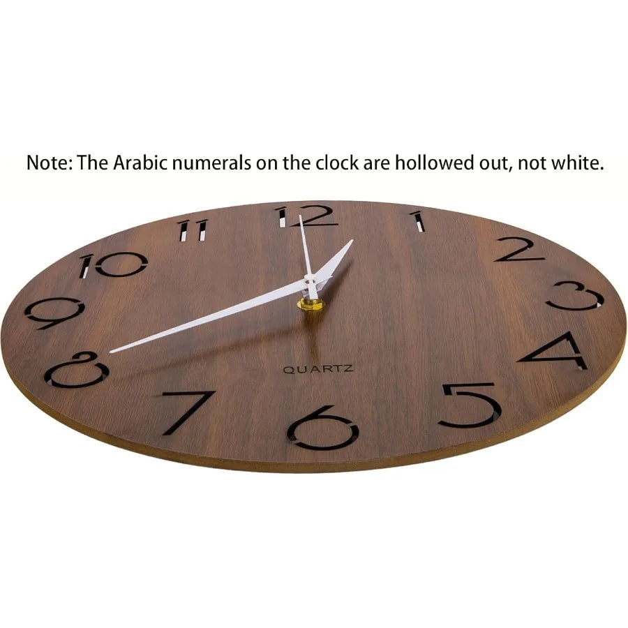 12 inch wooden wall clock cutout numbers design rtic country style clocks silent nonticking decor for home living room