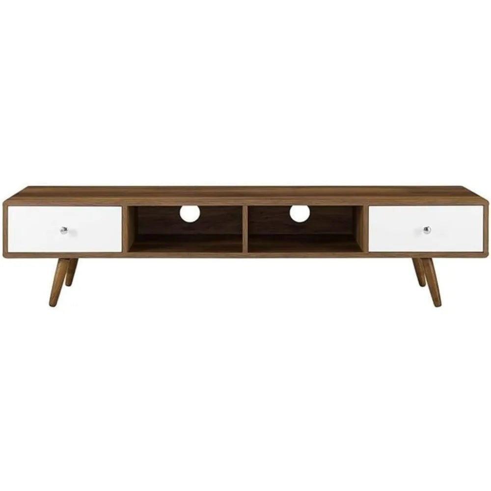 Transmit 70’’ media console wood tv stand 70 inch walnut white - united states