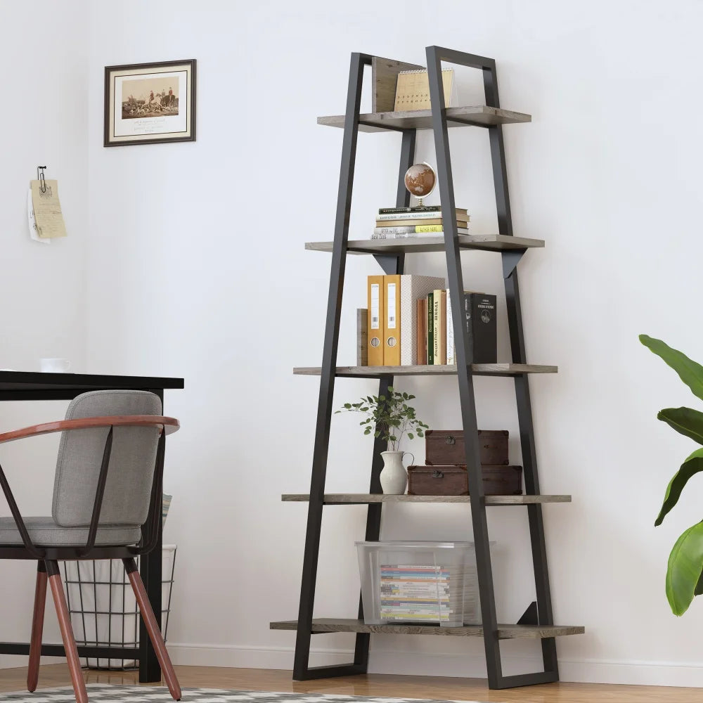 5-tier-ladder-shelf-bookcase-industrial-wood-bookshelf-with-storage-rack-organizer-narrow-open-book-shelf-for-living-room