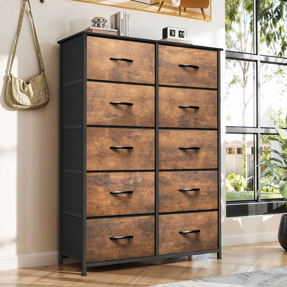 10-drawer fabric dresser adults storage organization chest bedroom closet stylish and functional easy assembly durable