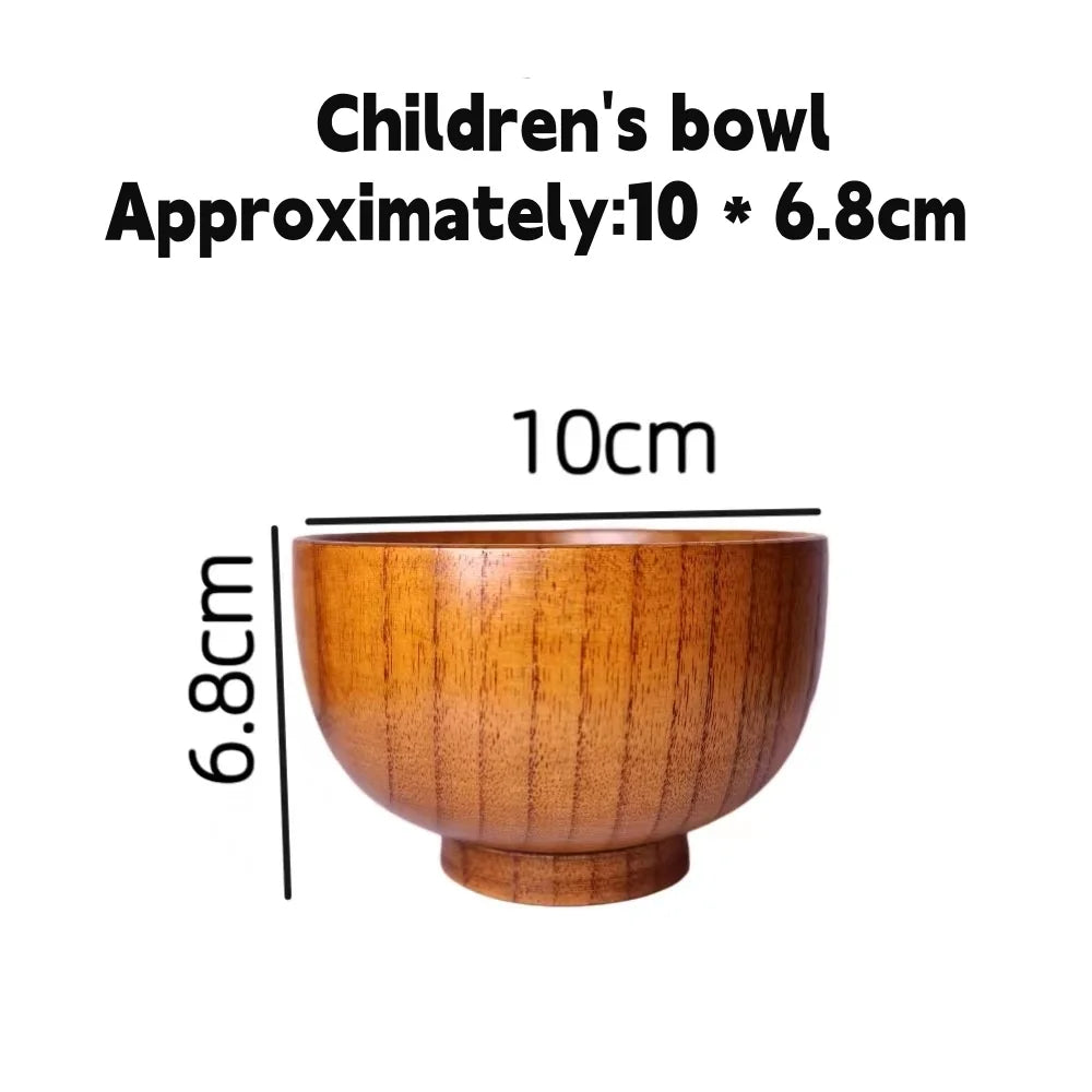 Japanese style jujube wood bowls,with wooden spoon,round rice bowls,restaurant noodles bowls,fruit salad bowls oup