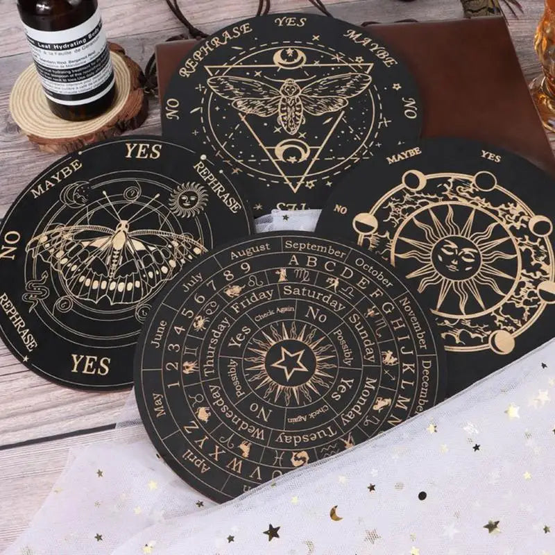 Wooden divination board with letters decision maker message pendulum game supernatural fortune telling toys - decorative