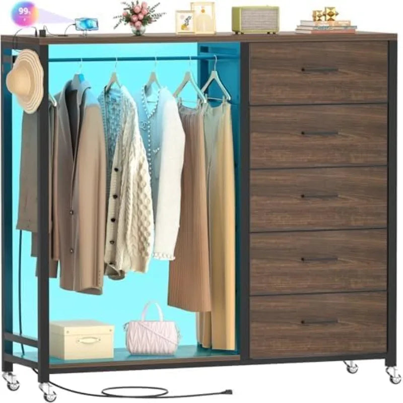 dresser-for-bedroom-with-clothes-rack-5-drawers-dresser-with-charging-station-led-lights-storage-chest-of-drawers