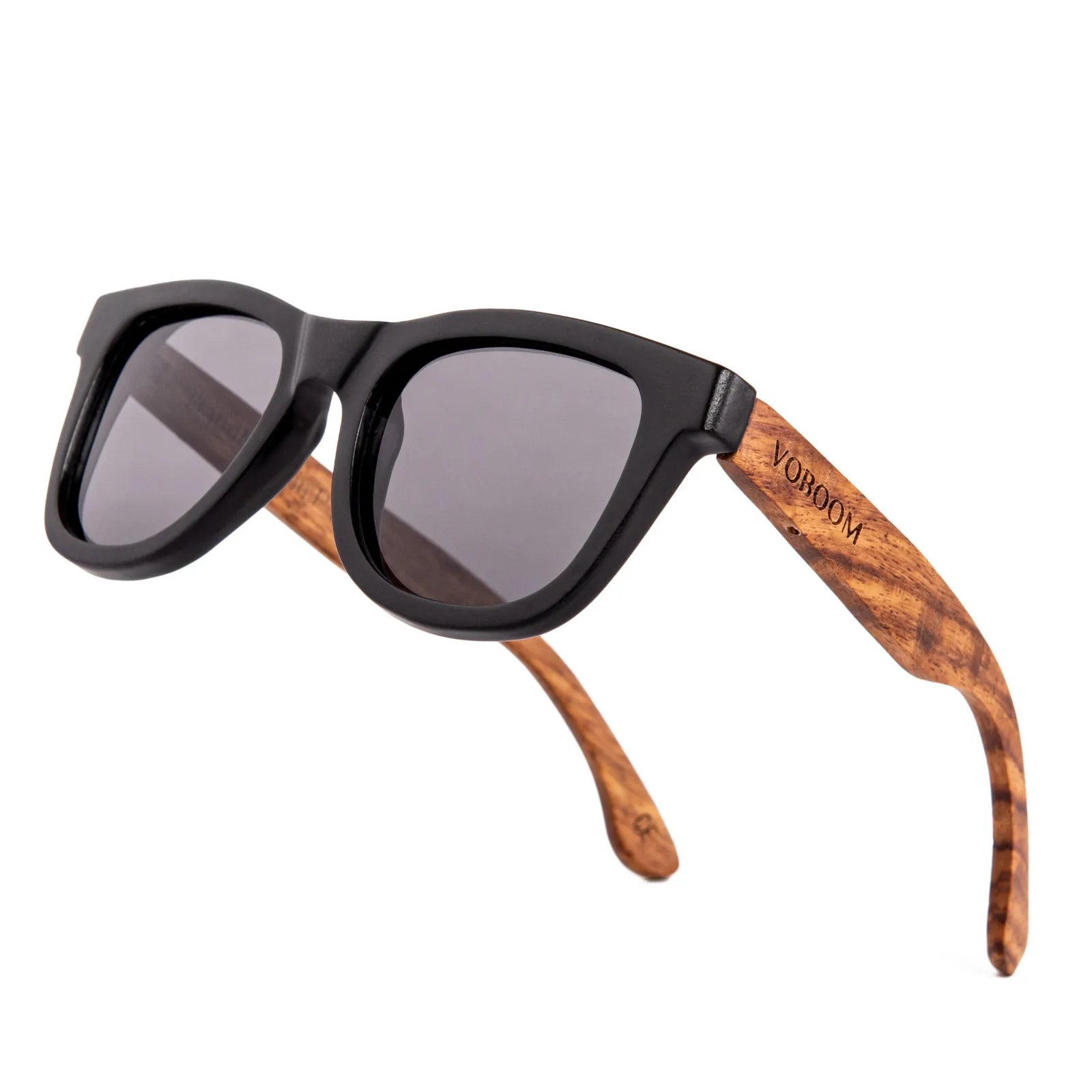 Voboom wooden sunglasses men black frame engraving letter handmade polarized lenses eyewear vv - style3