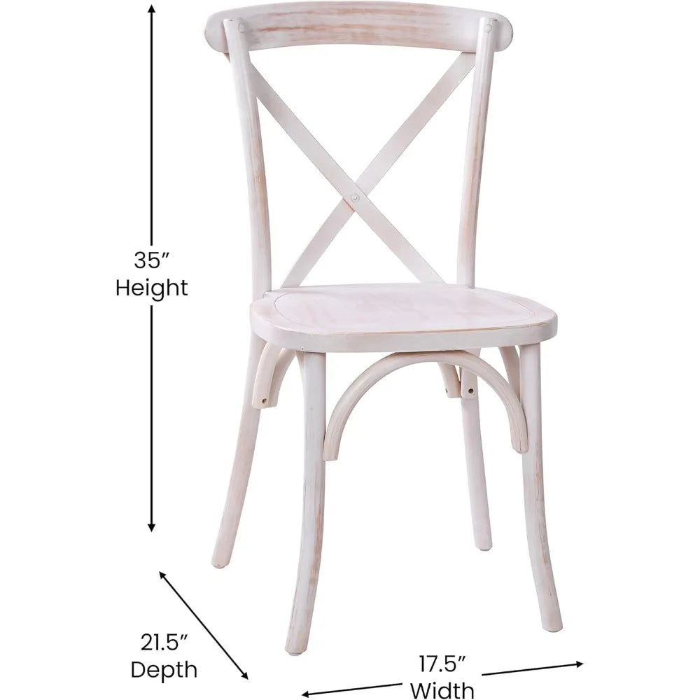 Back bistro style wooden dining chair for kitchens and rooms high-back wood stackable kitchen - lime wash / united