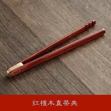 Solid wood pure copper tea clip kung fu set ceremony utensils household cup metal tweezers wash pincers - clips f