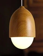 Nuts acorn small mushrooms chanderlier glass milky ball wood grain iron modern pendant lamp led pine cone light