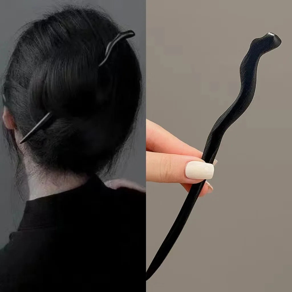 Vintage wooden hair clip black easy to twist hairpin ethnic clothing hanfu accessories girl - 18