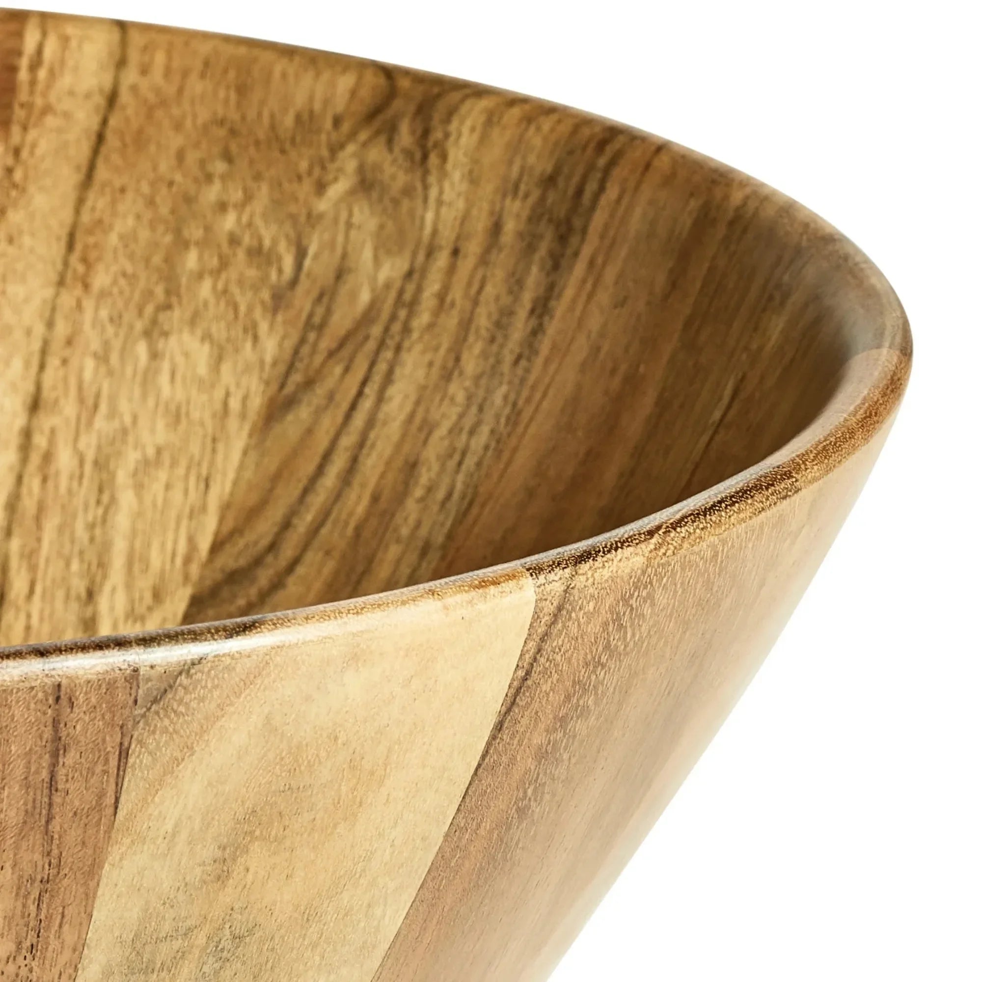 Acacia wood large angled serving bowl natural finish - united states