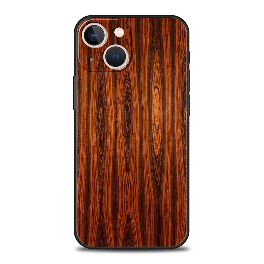 Carved wood phone case for iphone apple 14 13 12 11 pro max mini 7 8 plus xr xs x se 2020 black silicone cover coque