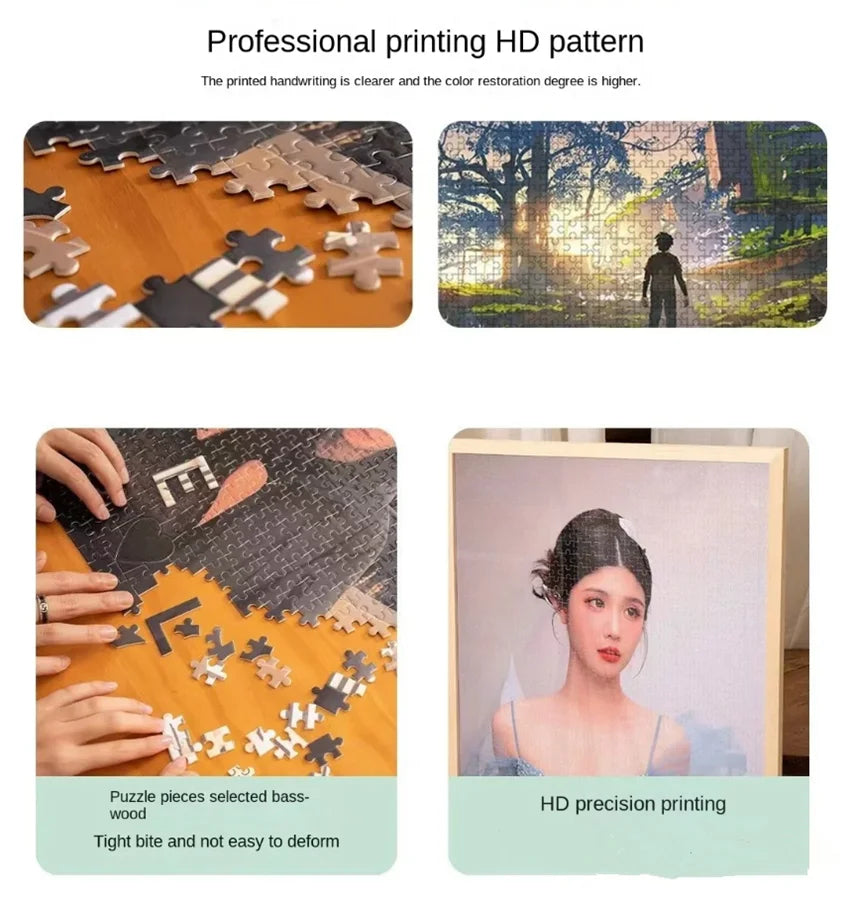 Jigsaw puzzles for adults 100 300 500 1000 pieces animals cat kitten dog golden puppy flower formation wooden diy